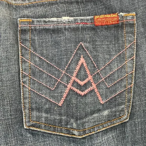7 For All Mankind Womens 30 A Pocket Bootcut Flare Denim Jeans Low Rise USA Made - Picture 12 of 16